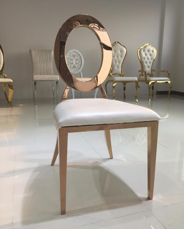 Gold white Dior Stainless Steel Chair