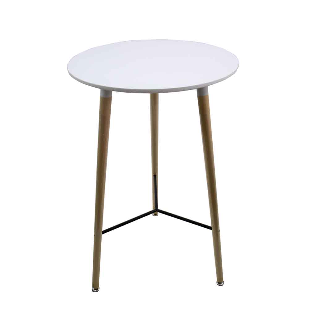 Round cocktail table with wooden legs 60cm