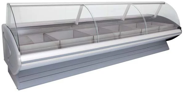 2.4m Curved Glass Meat Display Fridge