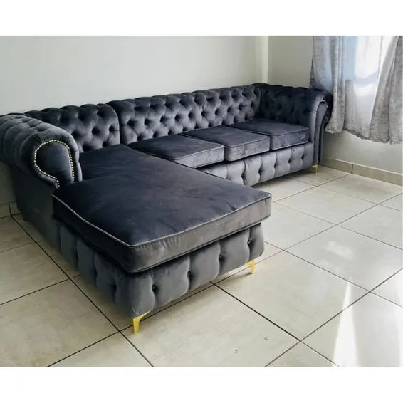 Modern Velvet Chesterfield Sofa.